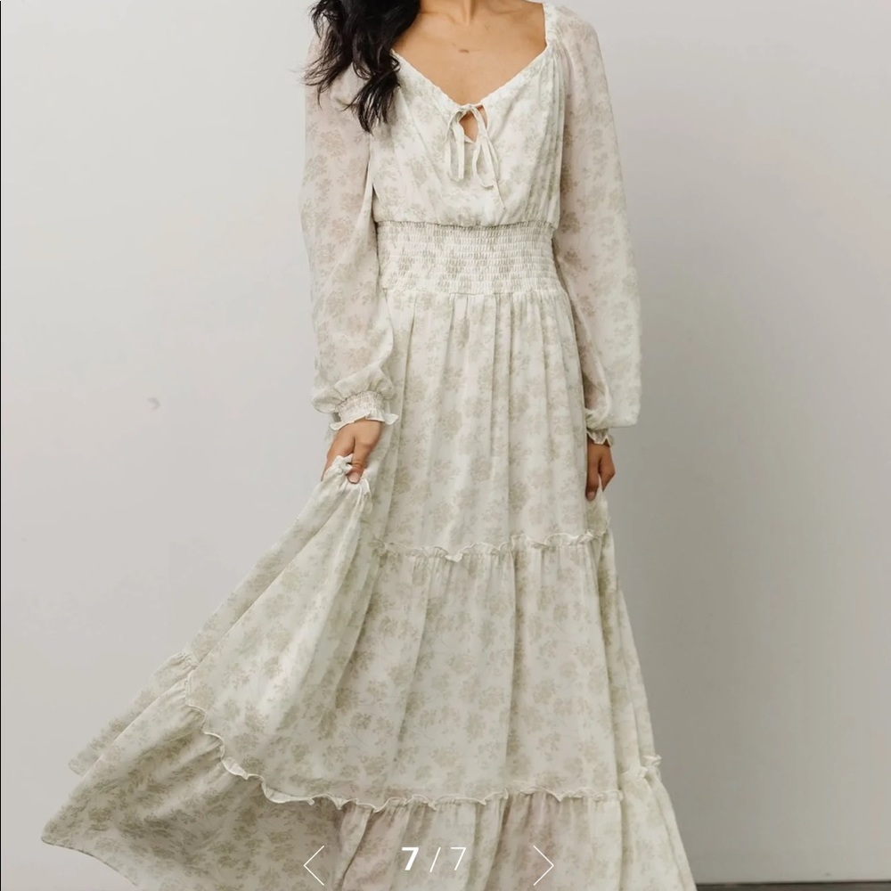 NWT Baltic Born Eden Smocked Maxi Dress in Sage Print